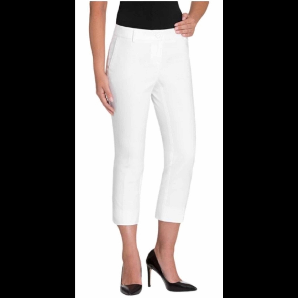 Hilary Radley White Crop Pant